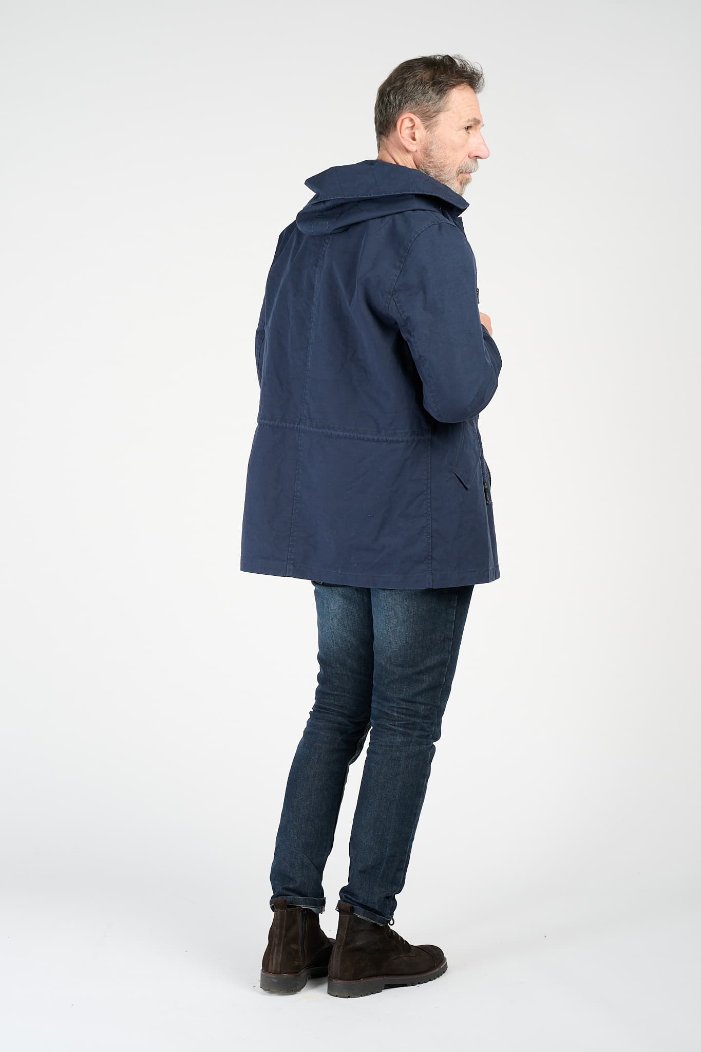 Men’s Long Blue Parka uomo Barone firenze - 9