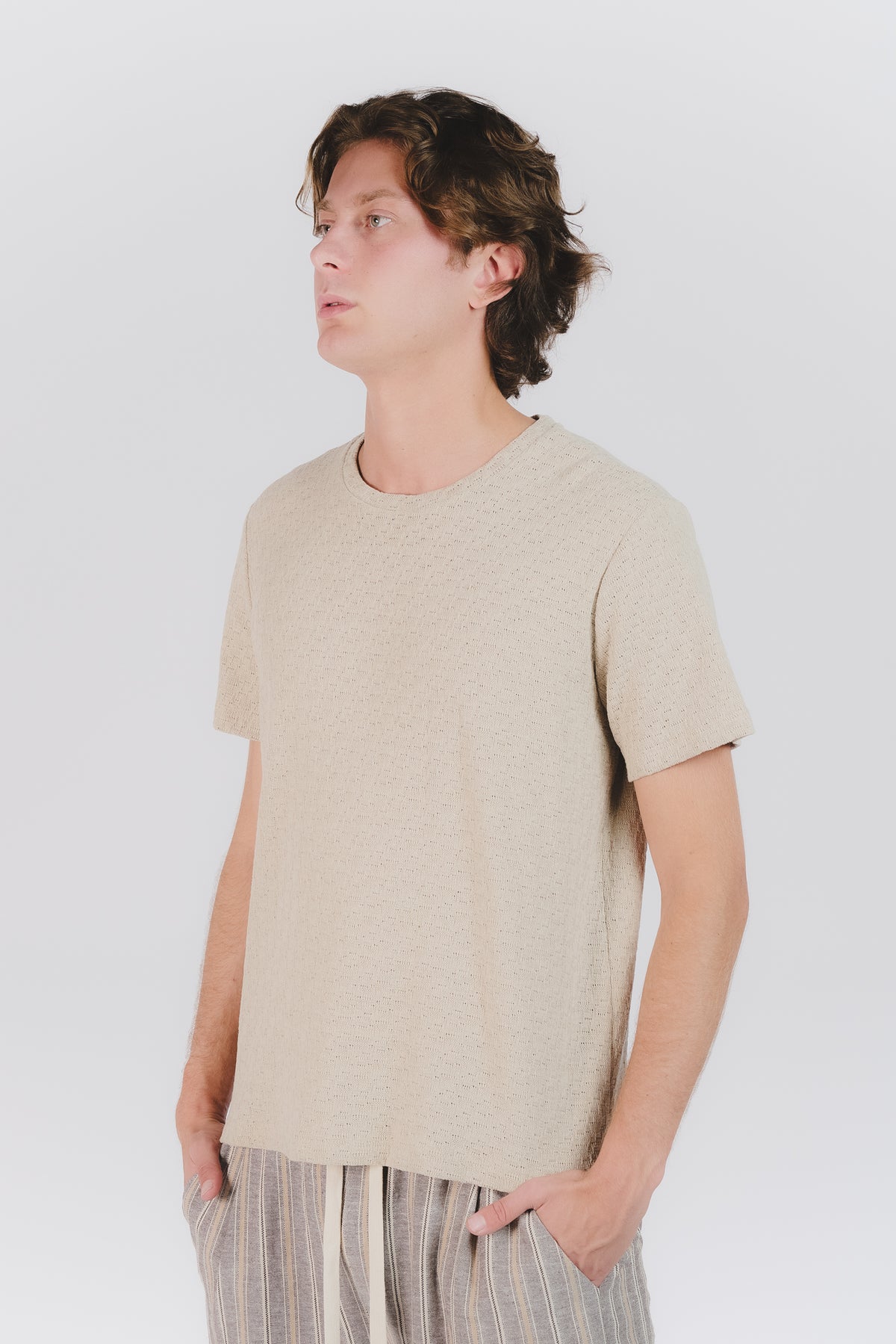 T-shirt Uomo Tramata Beige man Barone firenze - 1