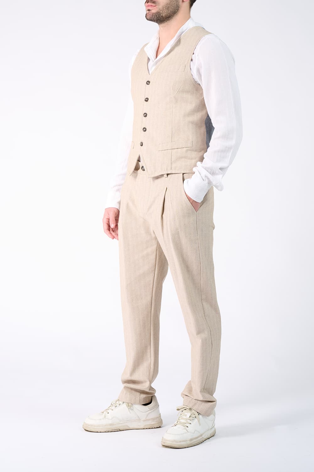 Men's Pinstripe Vest uomo Barone firenze - 2