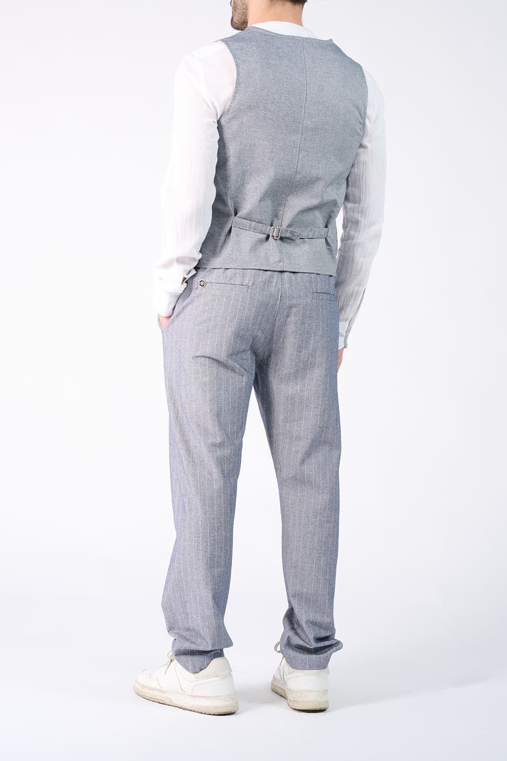 Men's Pinstripe Vest uomo Barone firenze - 4