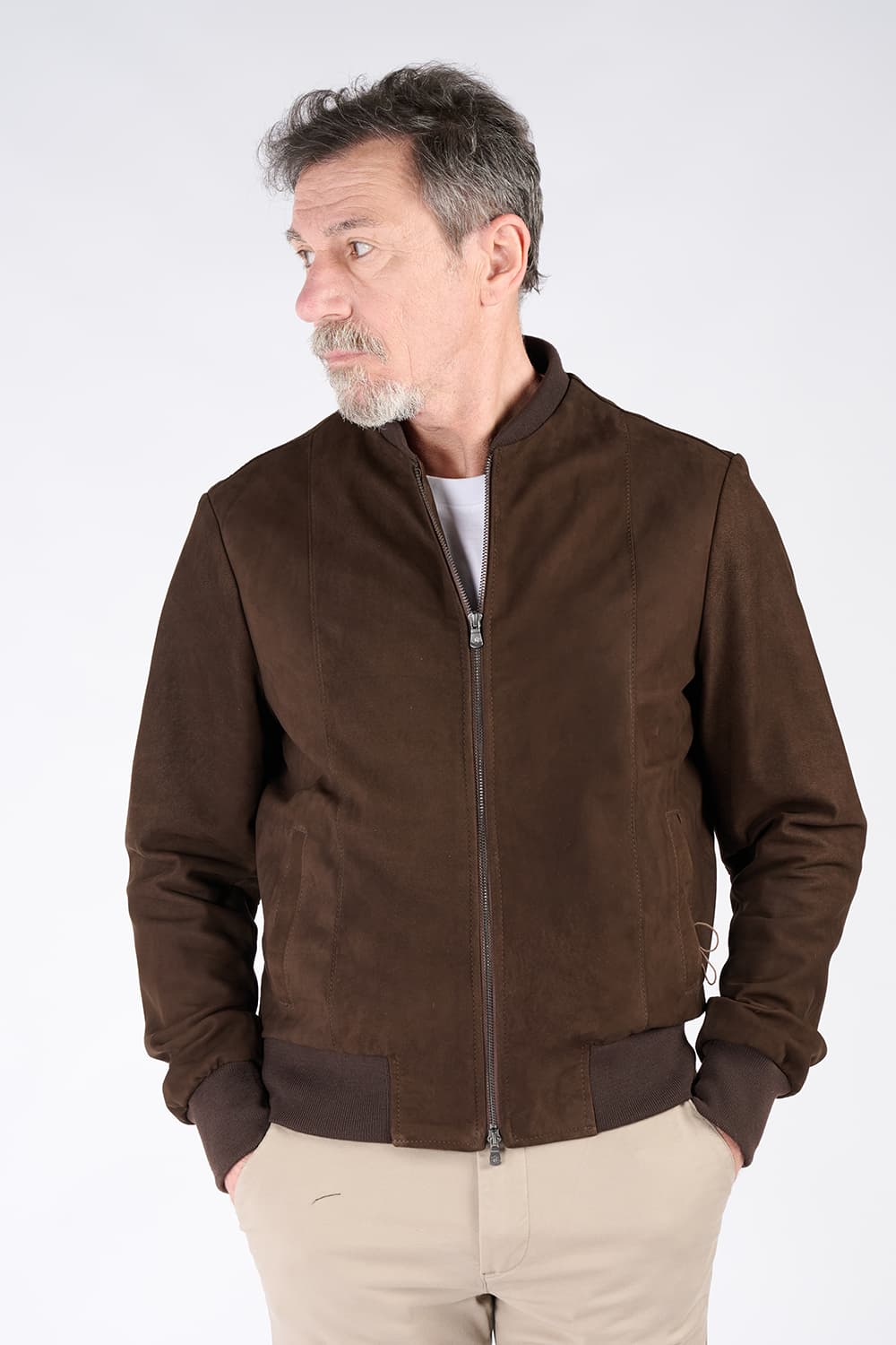 Enrico Camoscio giacca uomo 100% vera pelle Made in Italy - Barone Firenze