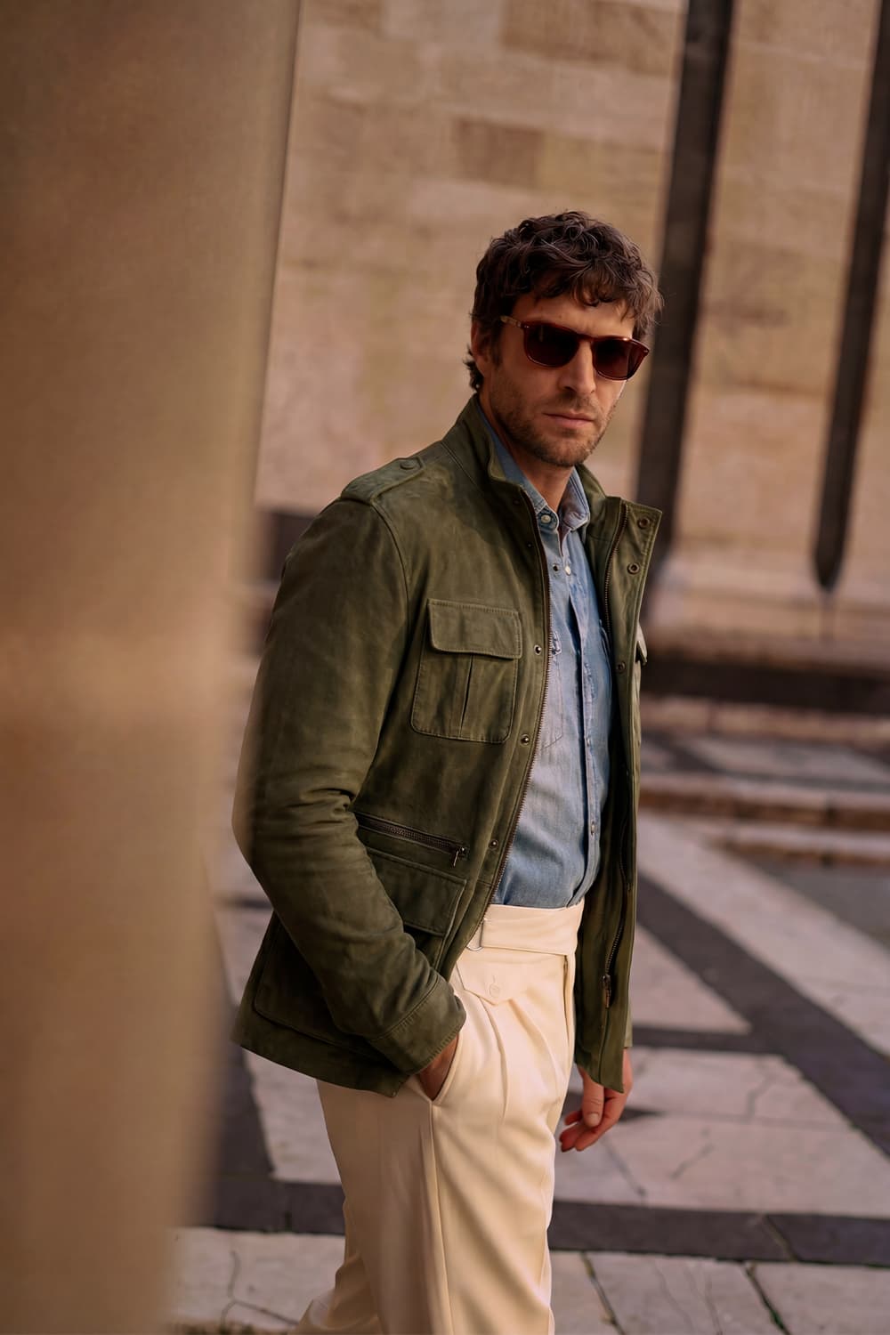 Francesco Oleato Verde 100% vera pelle Made in Italy - Barone Firenze