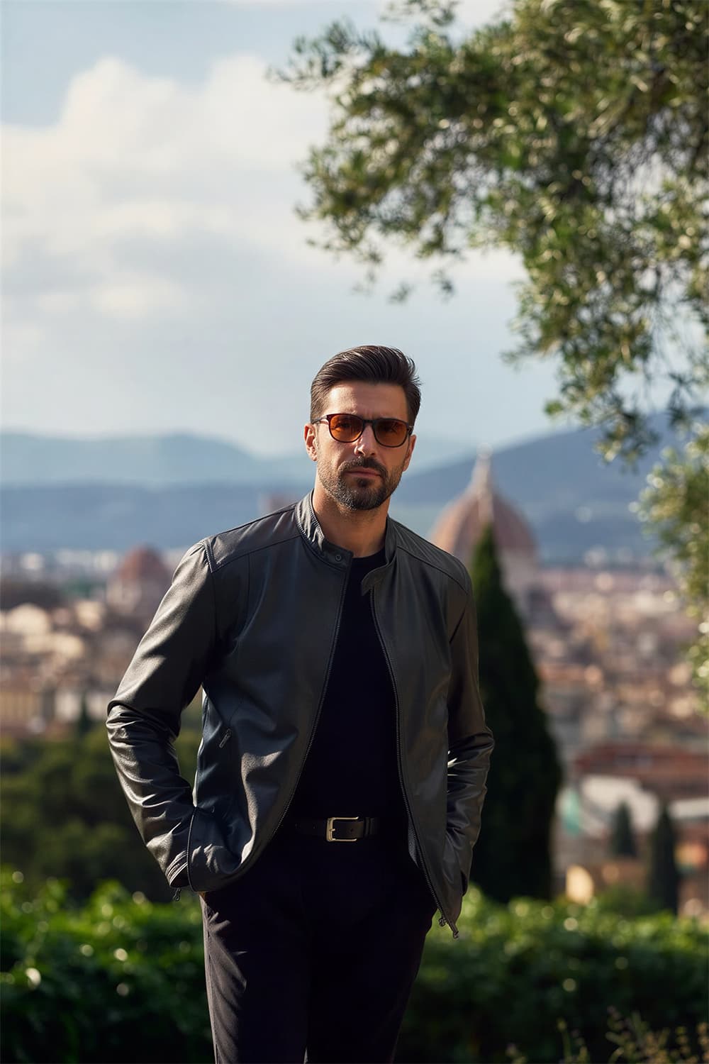 Massi Vintage Grigio giacca uomo 100% vera pelle Made in Italy - Barone Firenze