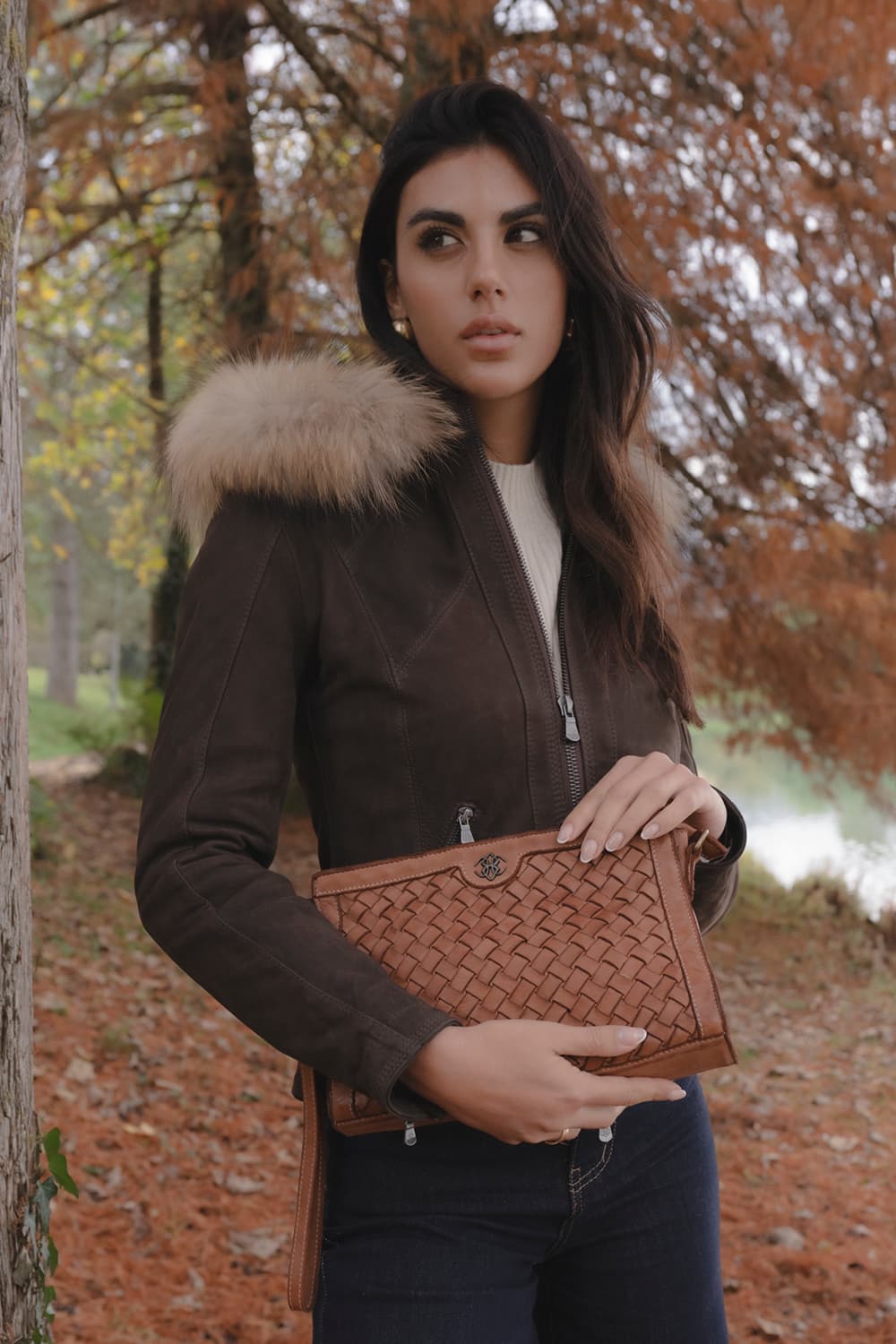 Sofia Oleato con Cappuccio Fur Tdm giacca donna 100% vera pelle Made in Italy - Barone Firenze