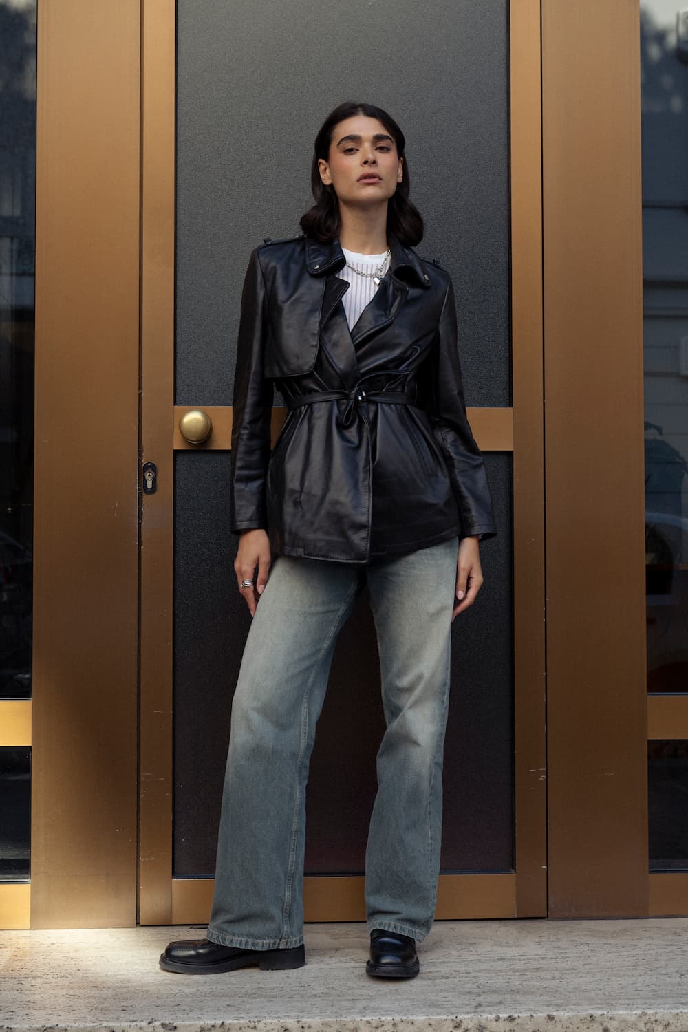 Trench Corto Donna 100% vera pelle Made in Italy - Barone Firenze