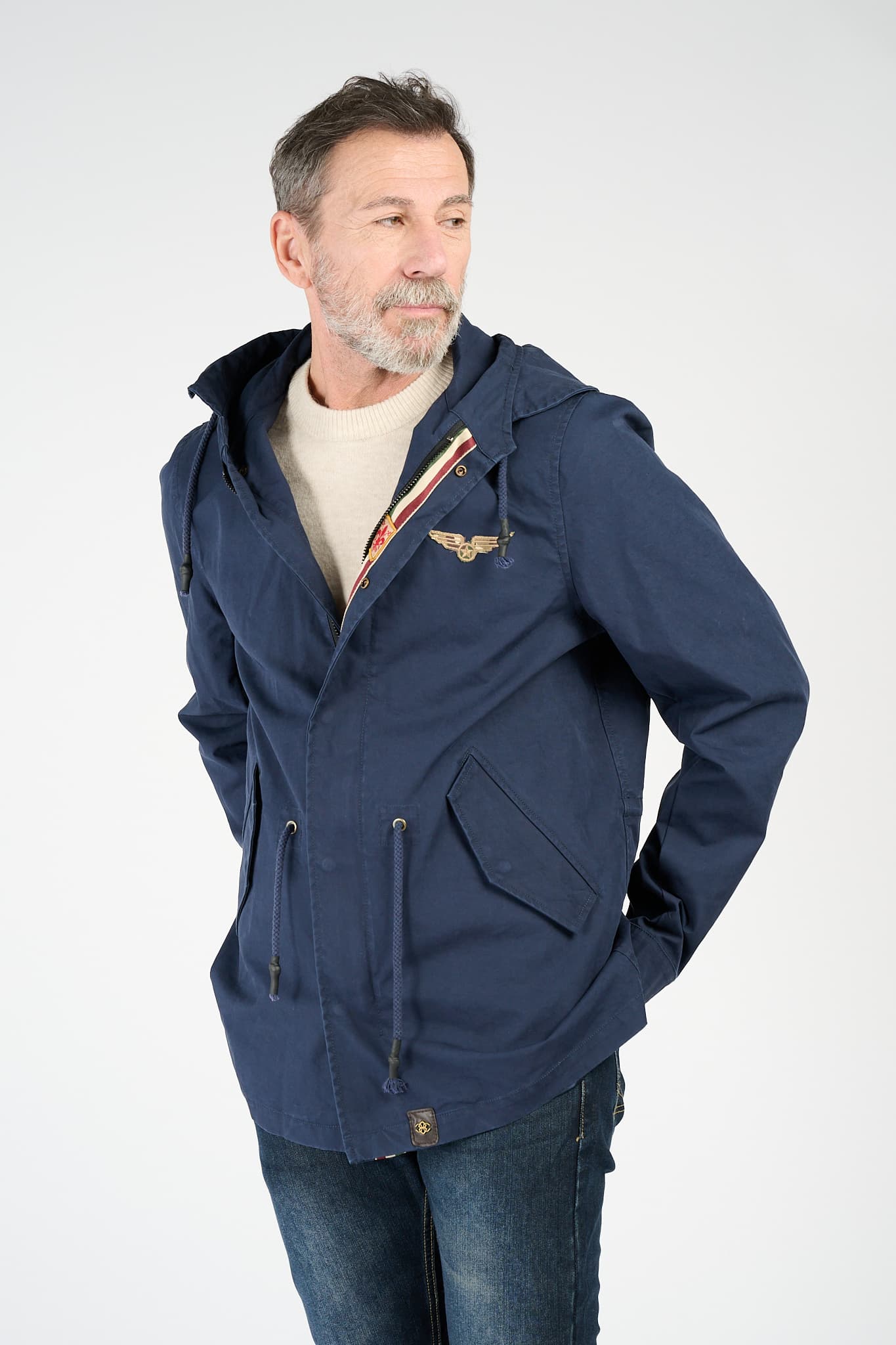 Men’s Long Blue Parka uomo Barone firenze - 6