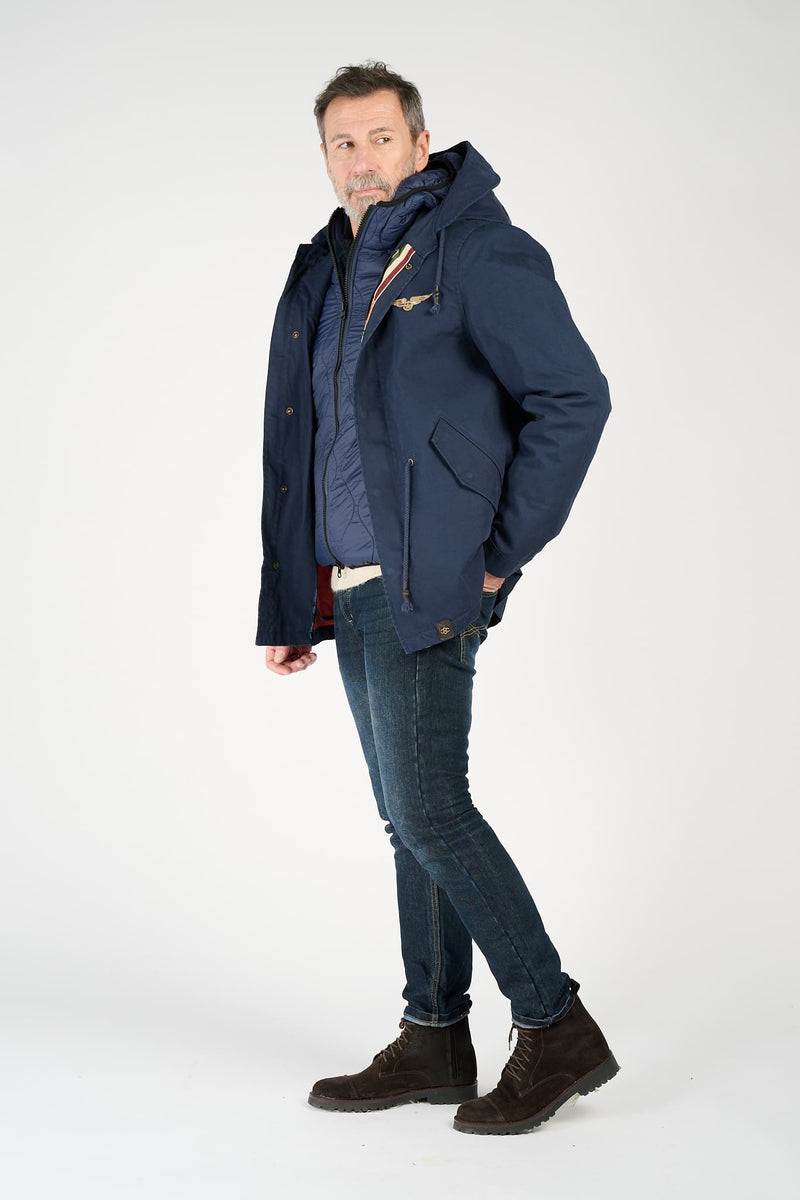 Men’s Long Blue Parka uomo Barone firenze - 4