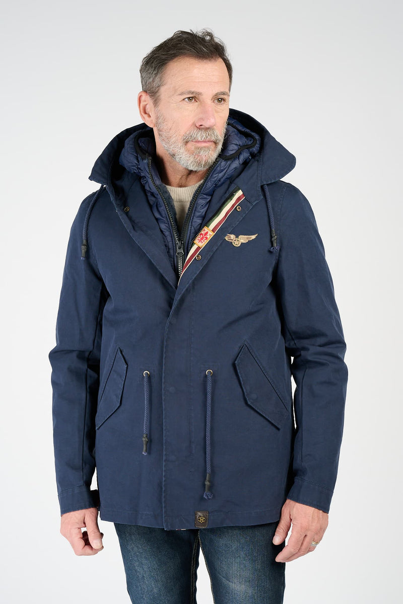 Men’s Long Blue Parka uomo Barone firenze - 1