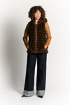 Cortina Dark Brown Vest woman Barone firenze - 2