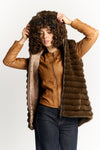 Cortina Dark Brown Vest woman Barone firenze - 3