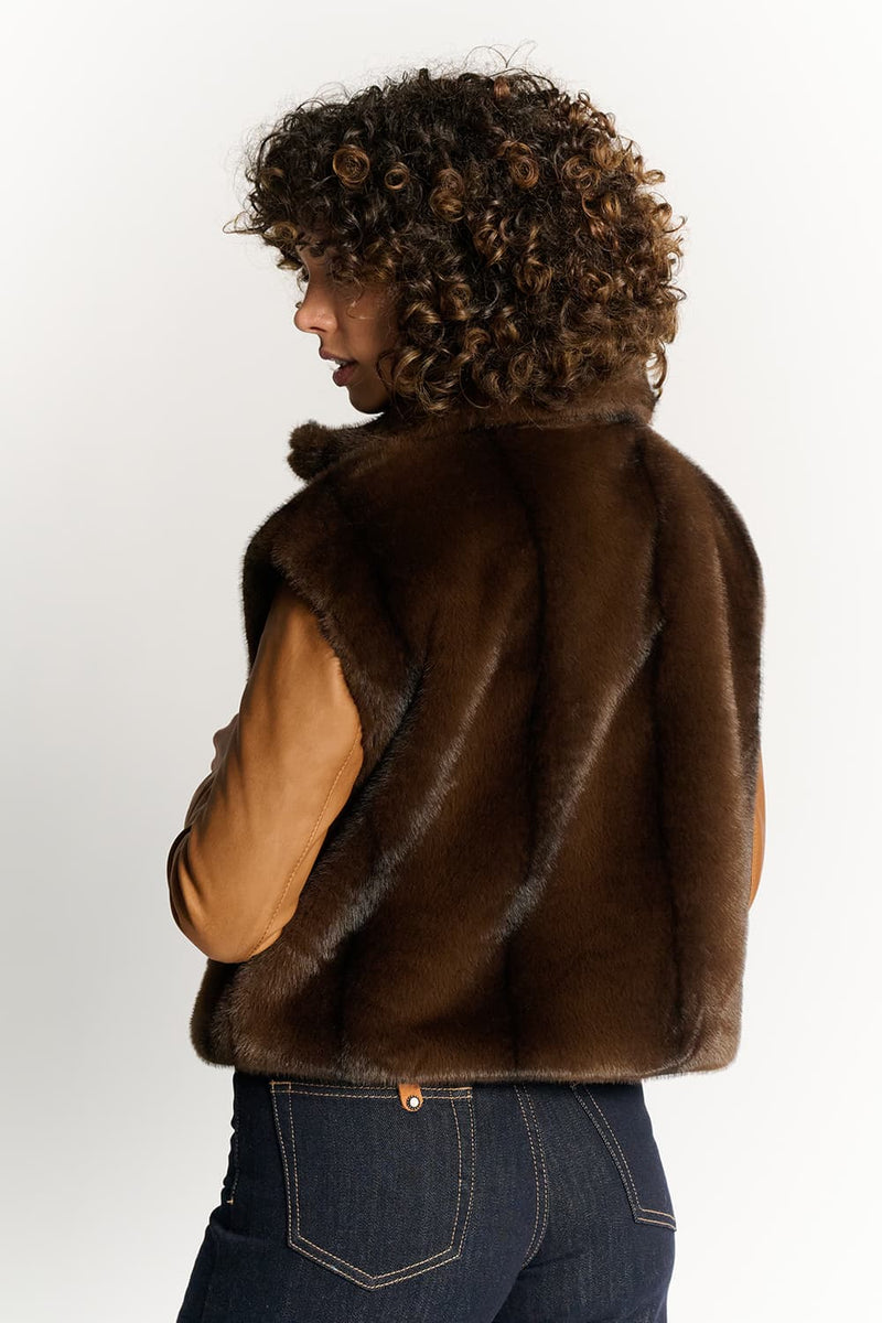 Cervinia Chocolate Vest woman Barone firenze - 3