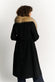 Black Coat with Fur Collar woman Barone firenze - 4