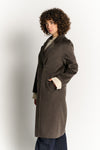 Taupe Double-Breasted Alpaca Coat woman Barone firenze - 2