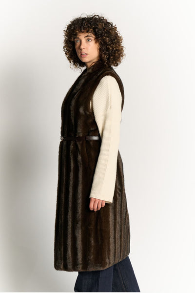 Celeste Long Chocolate Vest