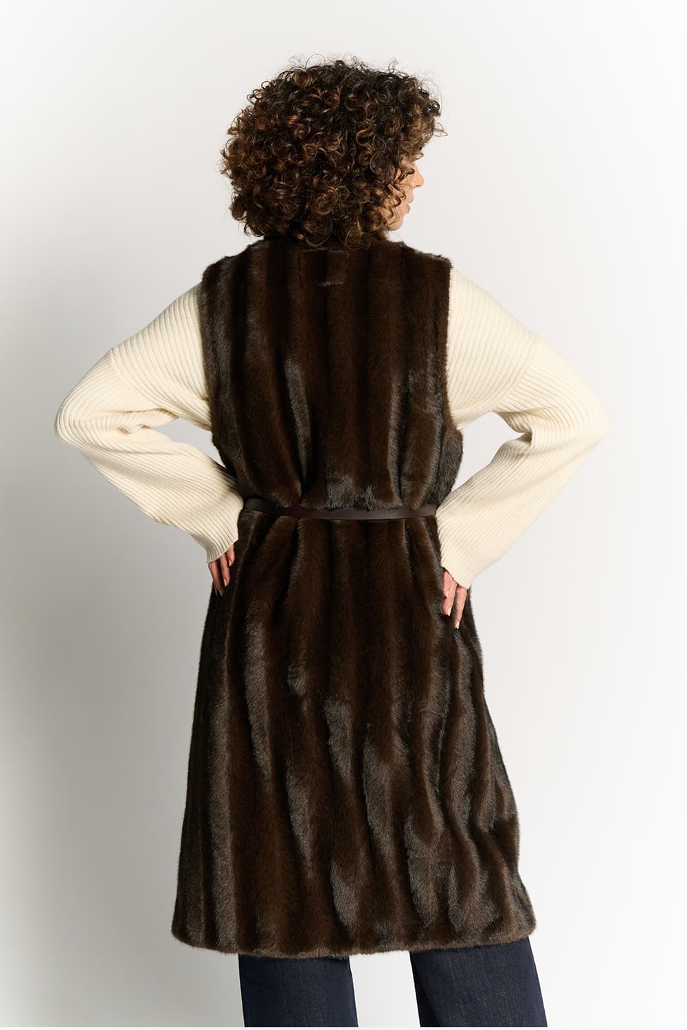 Celeste Long Chocolate Vest donna Barone firenze - 3