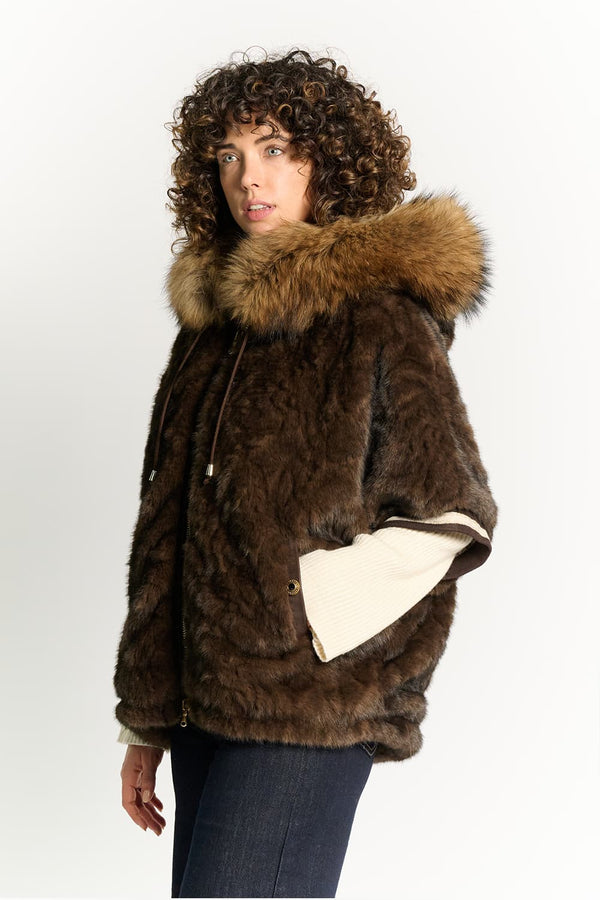 Marta Chocolate Poncho donna Barone firenze