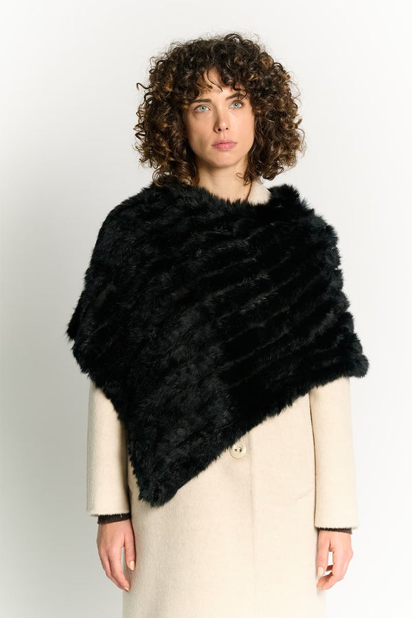 Black Lapin Fur Cape donna Barone firenze