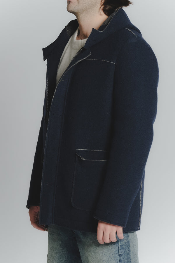 Cappotto Classico Uomo Lana con Cappuccio man Barone firenze