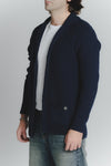 Cardigan Misto Lana Blu da Uomo man Barone firenze - 2