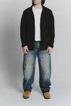 Cardigan Misto Lana Nero da Uomo man Barone firenze - 3