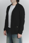 Cardigan Misto Lana Nero da Uomo man Barone firenze - 2