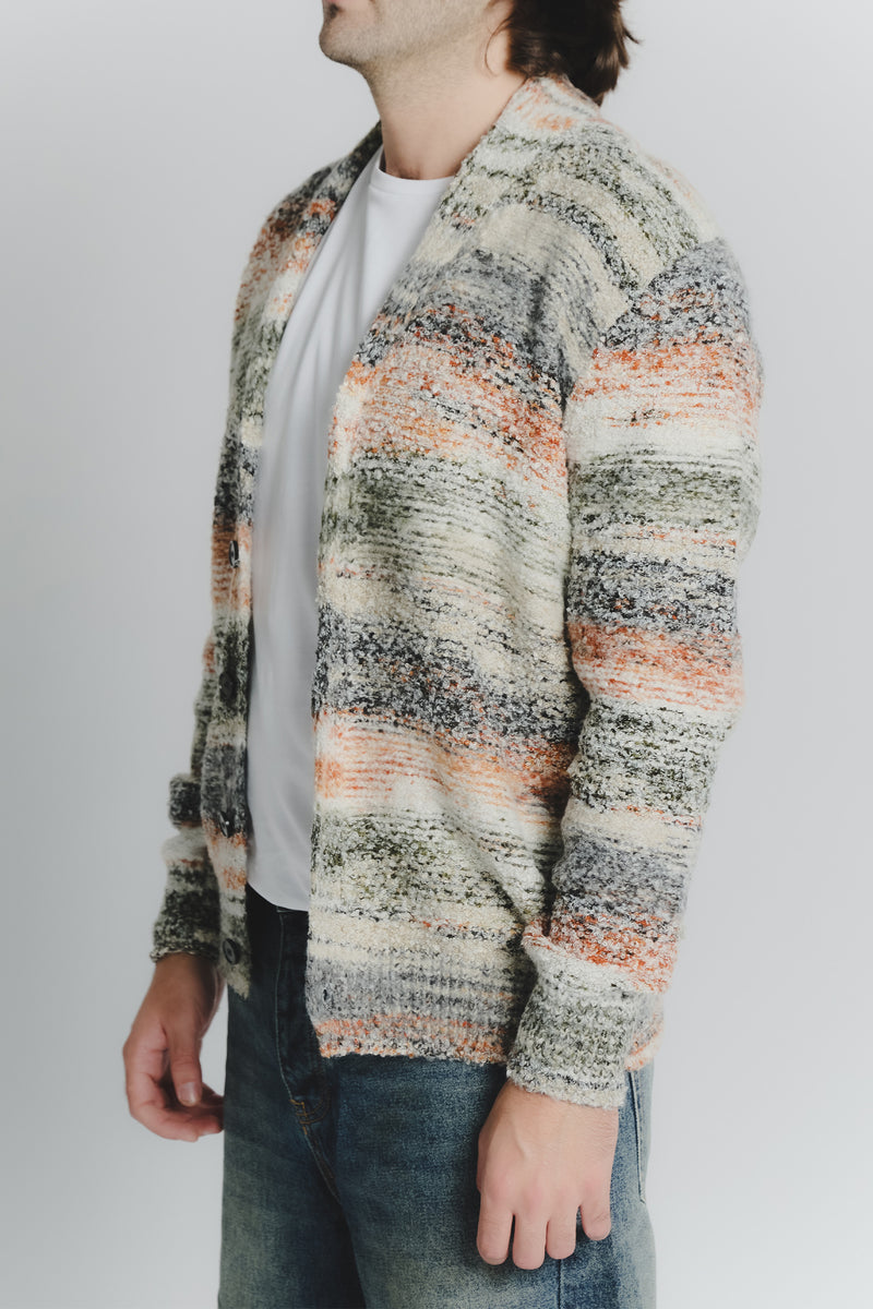 Cardigan Mélange Militare Ruggine da Uomo man Barone firenze - 2
