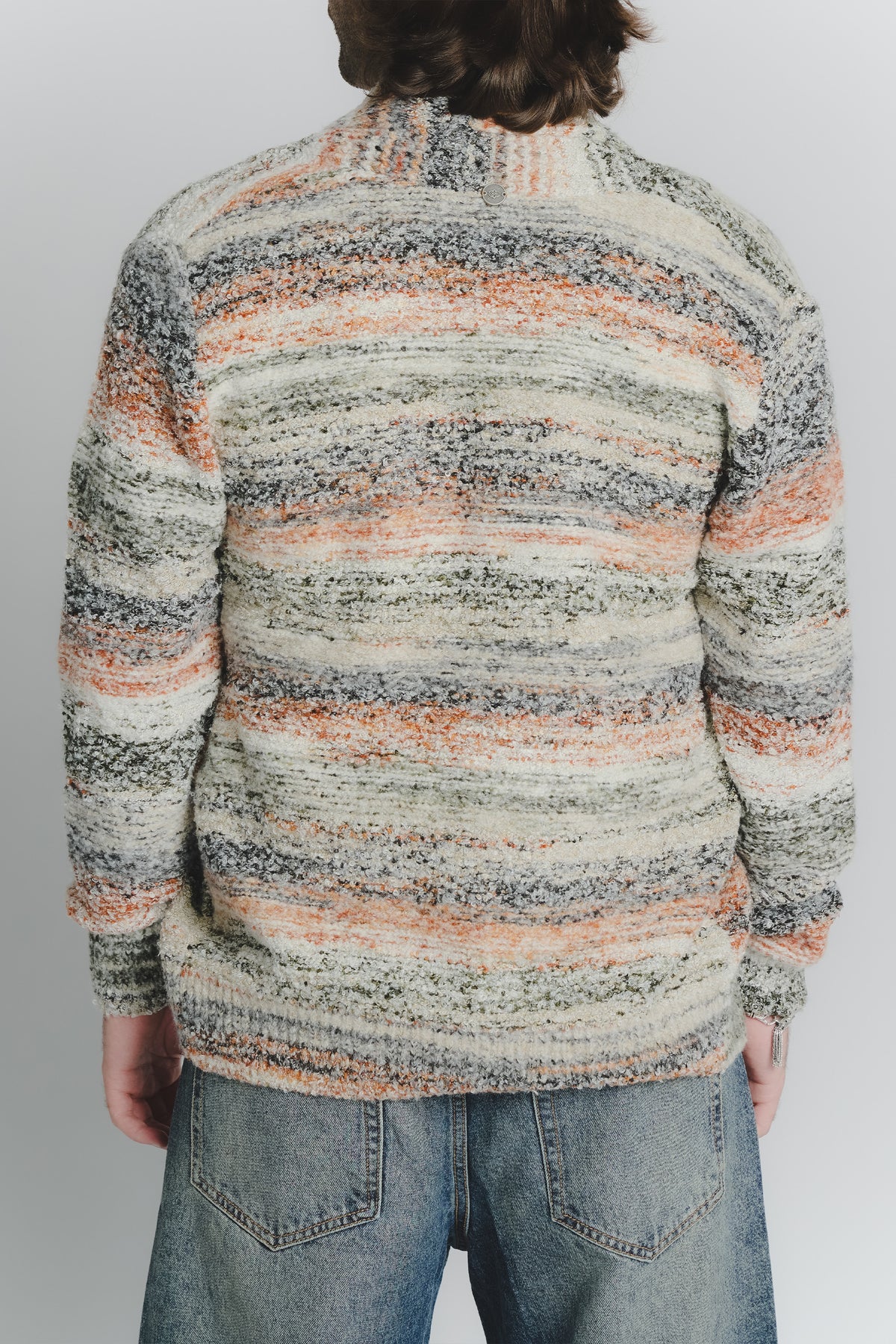 Cardigan Mélange Militare Ruggine da Uomo man Barone firenze - 4