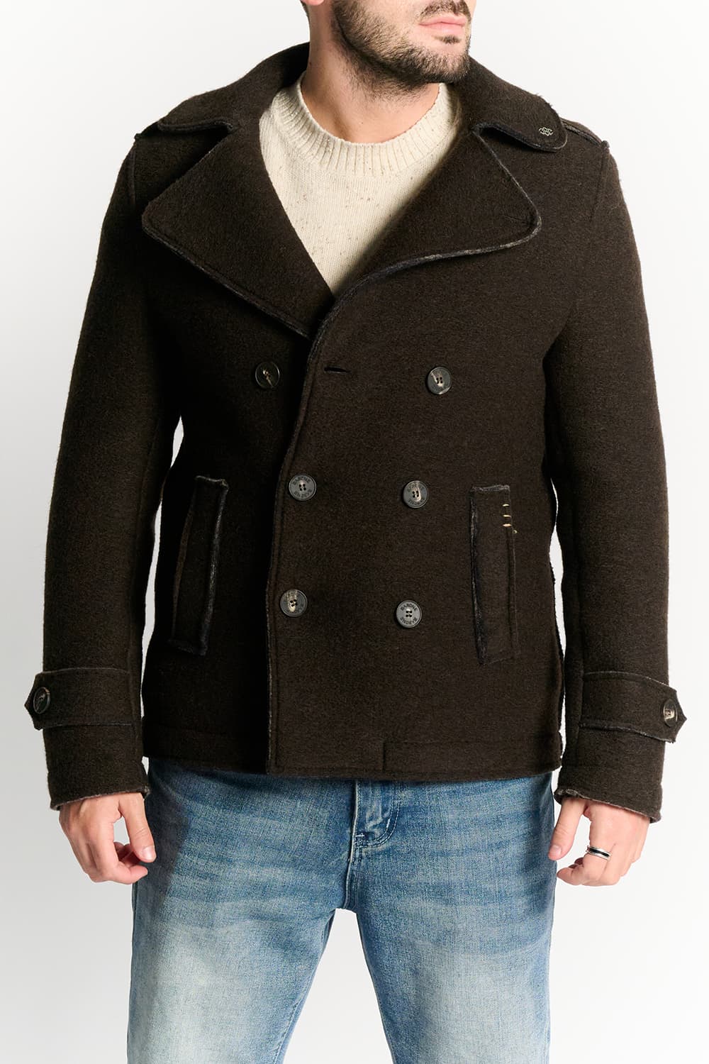 Men's Mixed Wool Double Breasted Coat