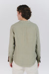 Camicia Uomo Lino Verde Militare man Barone firenze - 4