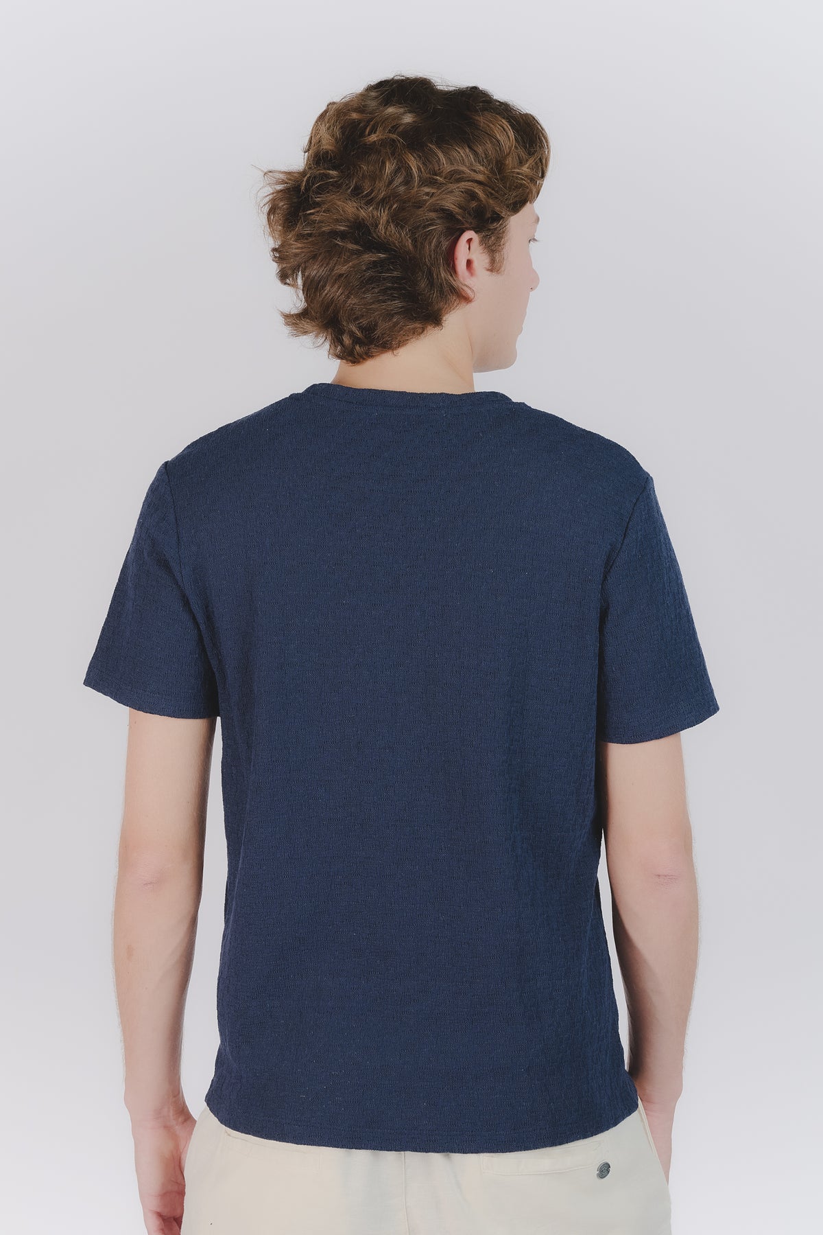 T-shirt Uomo Tramata Blu man Barone firenze - 4