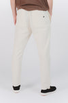 Pantaloni Lino con Bottone Panna man Barone firenze - 3