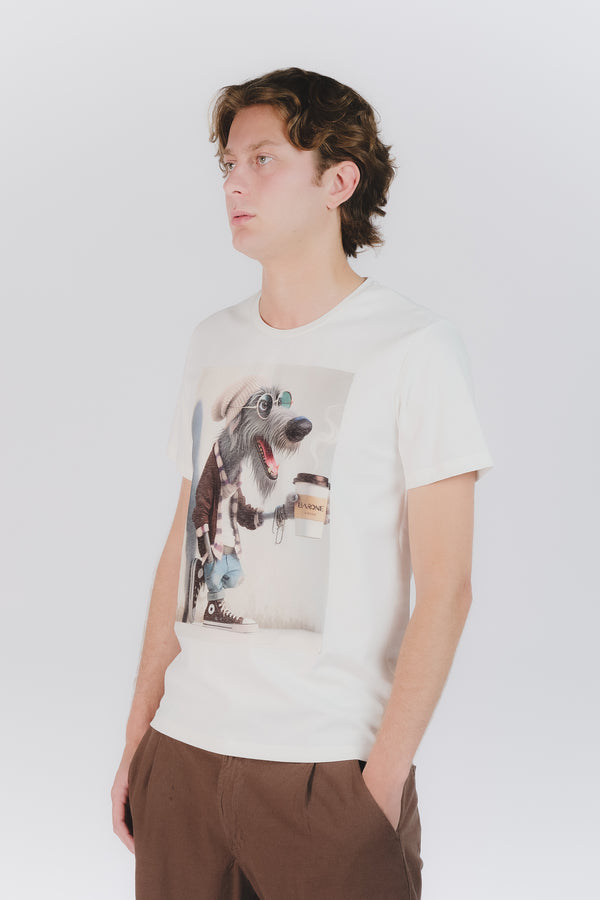 T-Shirt Uomo Stampa Dog man Barone firenze