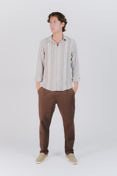 Men's Striped Linen Shirt