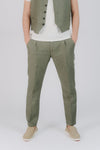 Pantaloni Eleganti Melange Verde man Barone firenze - 1