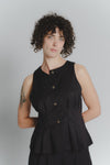 Gilet con Pieghe Testa di Moro Donna woman Barone firenze - 1