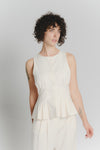 Gilet con Pieghe Panna Donna woman Barone firenze - 3