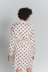Abito Chemisier Corto a Pois Avorio Rosso Fiorentino Donna woman Barone firenze - 5
