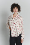 Camicia a Pois Avorio Rosso Fiorentino Donna woman Barone firenze - 1