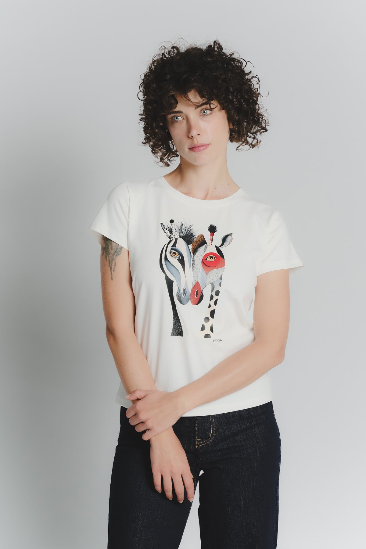 T-shirt Bianca Jungle woman Barone firenze - 2