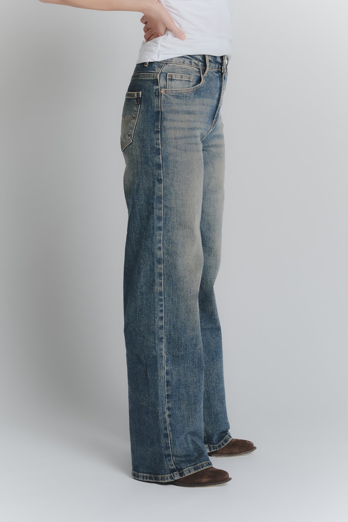 Jeans Donna Wide Leg Vintage Blue woman Barone firenze - 2
