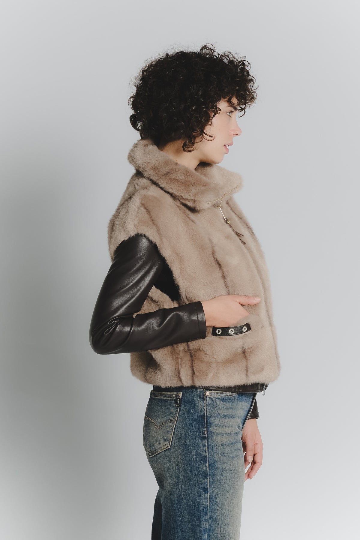 Gilet Melissa Nocciola woman Barone firenze - 3