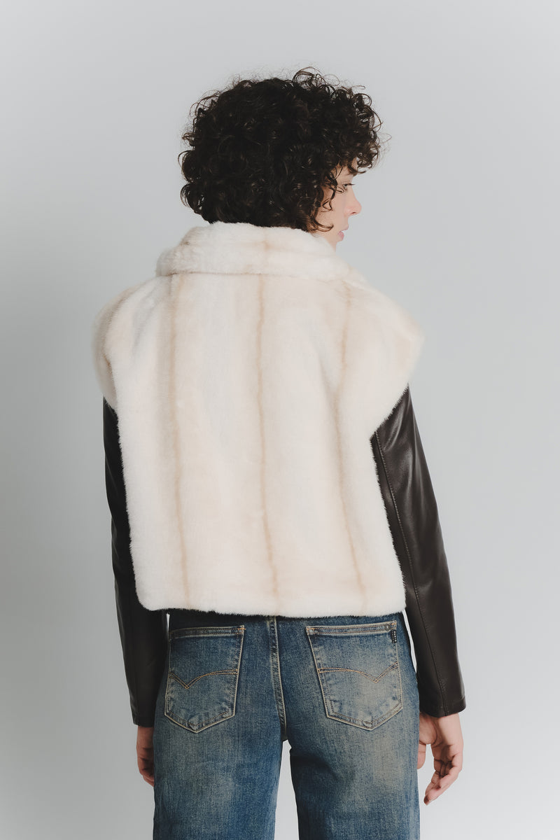 Gilet Melissa Panna woman Barone firenze - 5