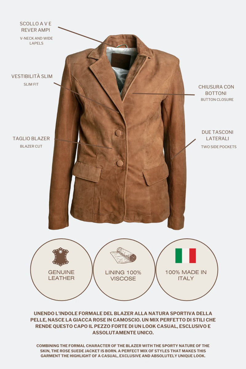 Rose Suede Blazer donna Barone firenze - 7