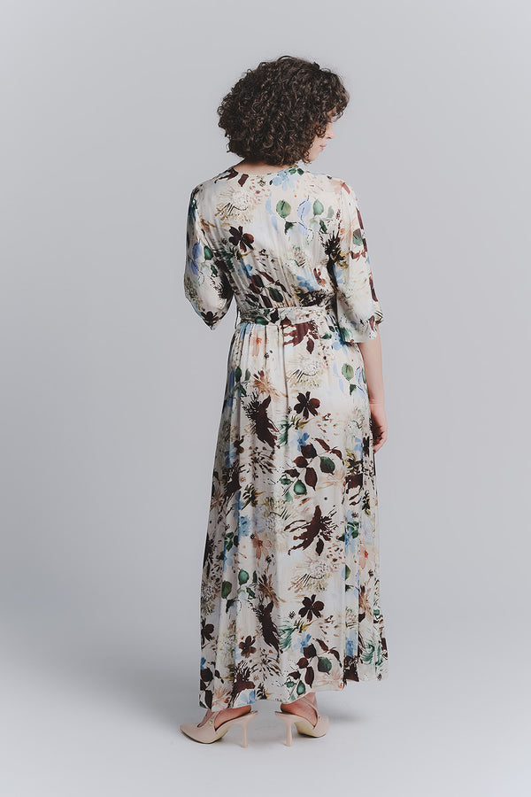 Abito Lungo Fiori Celeste woman Barone firenze