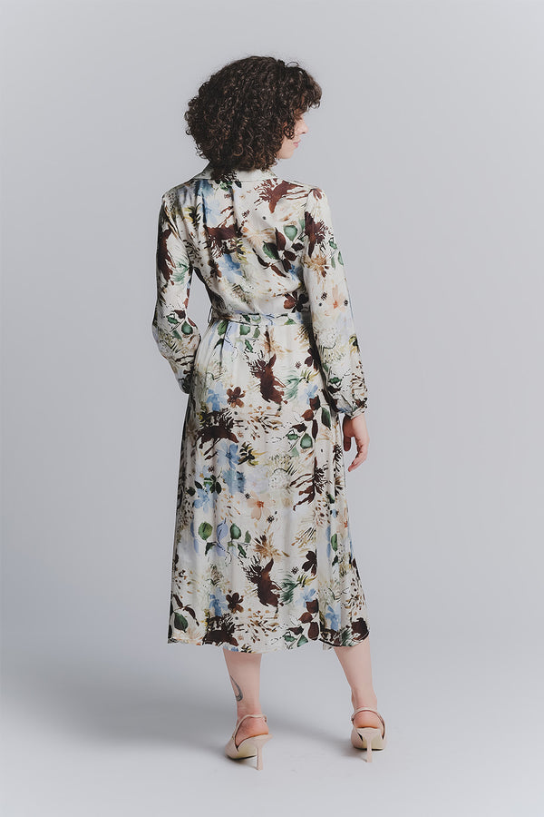 Chemisier Lungo Fiori Celeste woman Barone firenze