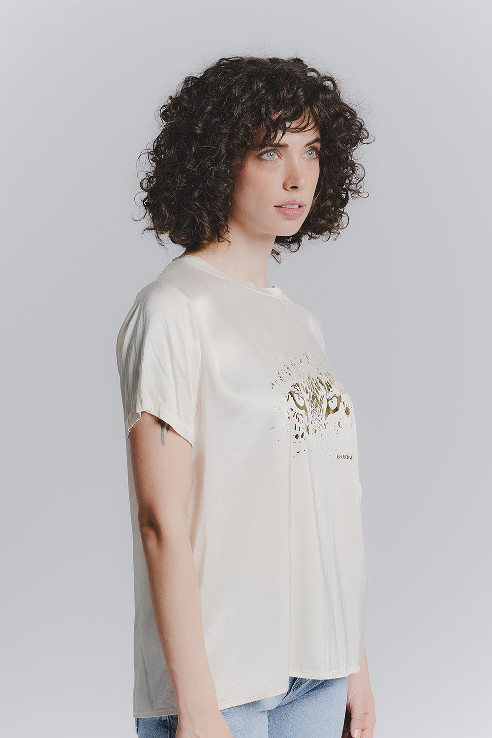Buttons women's t-shirt woman Barone firenze - 2