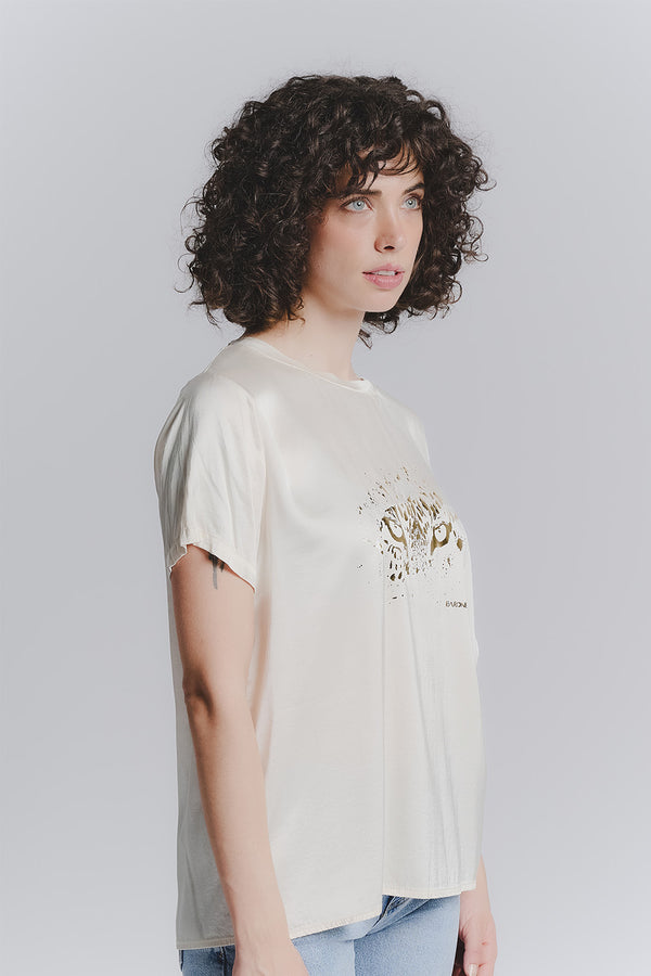 Women's Leopard T-shirt Beige woman Barone firenze