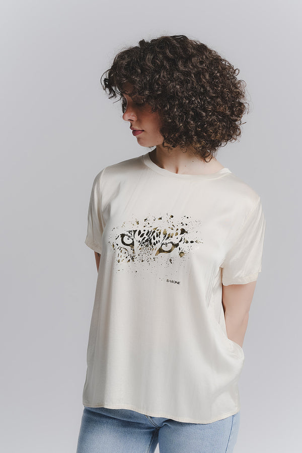 Women's Leopard T-shirt Beige woman Barone firenze
