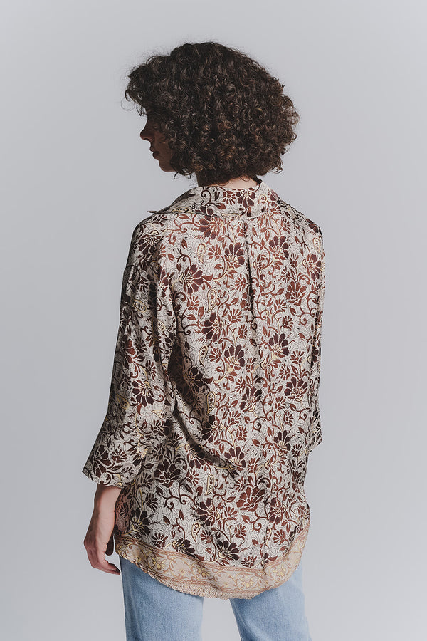 Blusa Bottoncini Moca woman Barone firenze