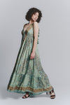 Abito Lungo Gipsy Turchese Spallini Sottili woman Barone firenze - 2